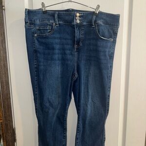 Torrid High Rise Dark Blue Crop Jeans